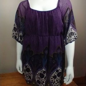 Venezia waisted top with cool print